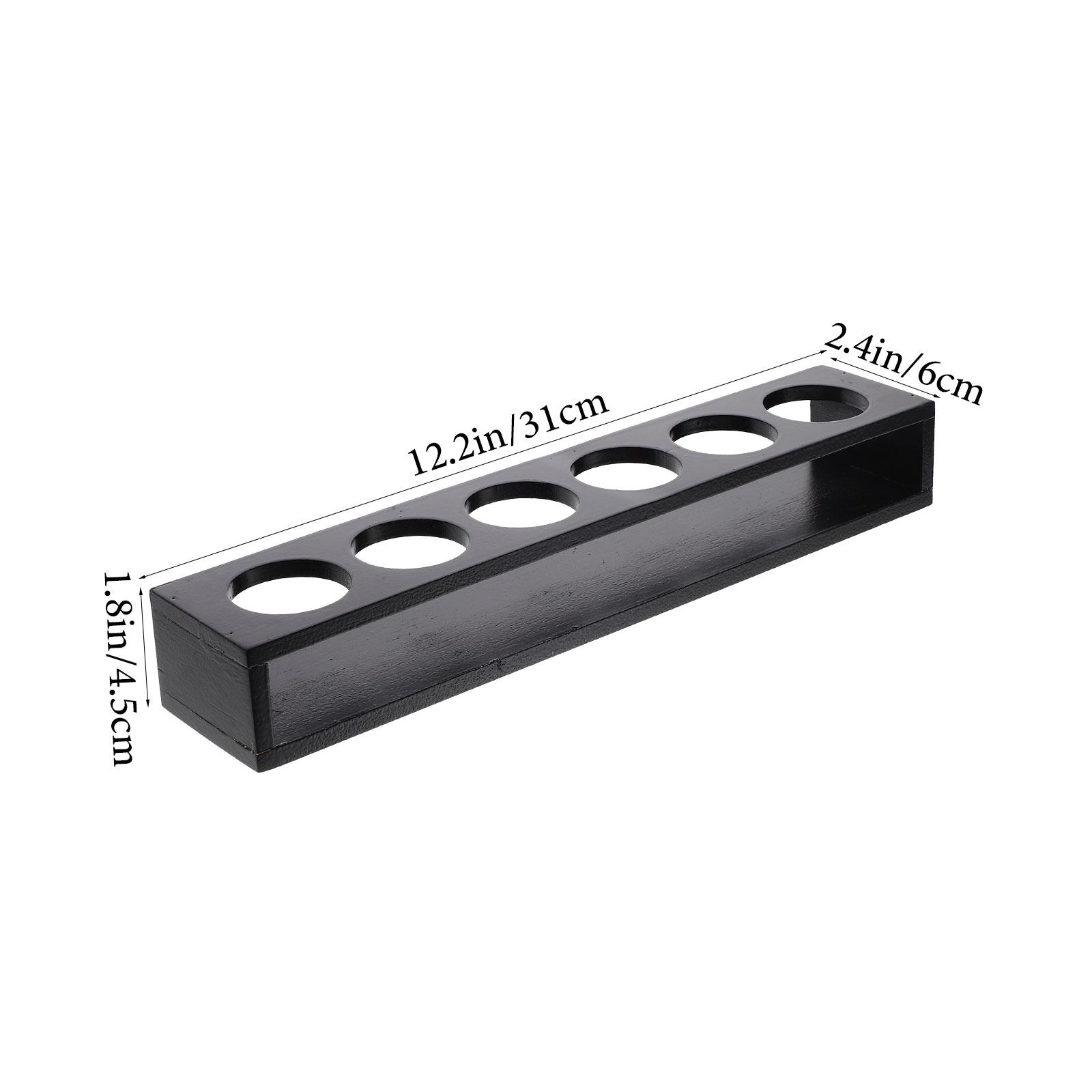Оригинальная деревянная полка для рюмок - Держатель для стаканов под виски и органайзер для винных бокалов для энтузиастов домашнего бара чёрный