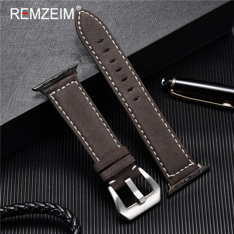 Leather Strap For Apple Watchband 41mm 42mm 38mm Watch Band 4 5 6 7 45mm 44mm 40mm iwatch Belt 3/2/1 Bracelet Black Blue Green