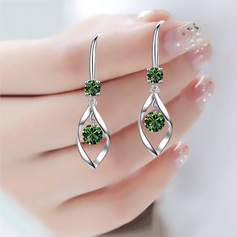 Earrings Female Inlay Diamond Swivel Earrings Long Senior Sense of Temperament Ear Hooks