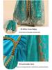Halloween Jasmine Princess Gown & Aladdin's Magic Lamp Costume Set for Girls