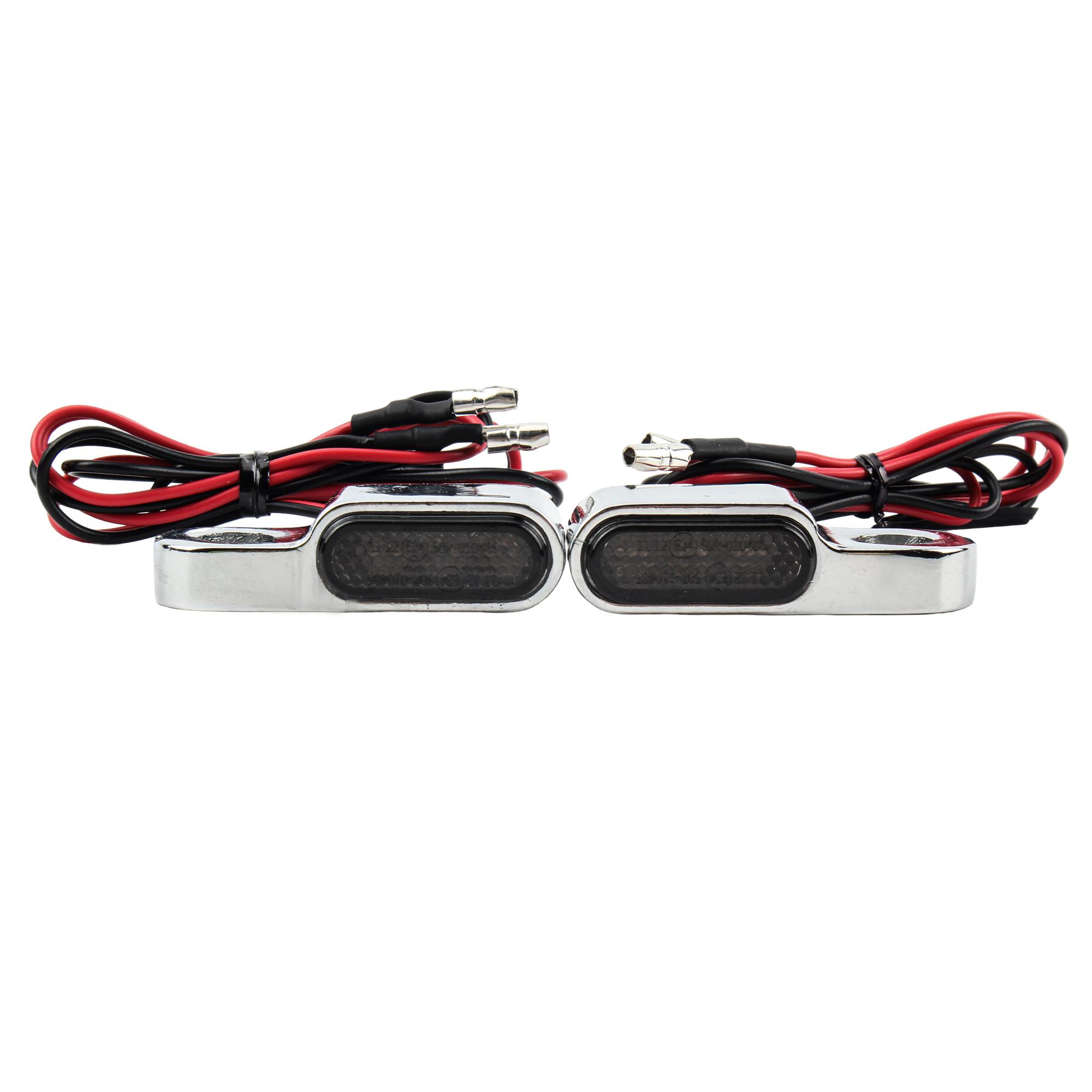 

Motorcycle MotoBike LED Mini Turn Signal Light For Harley Scooter Handlebar Bar End Blinker Lamp Indicators Taillight серебряный
