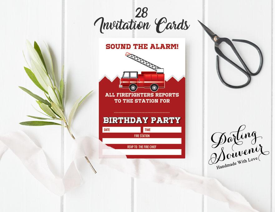 Darling Souvenir Red Birthday Invitation Card Printable Elegant Fill or Write In Blank Party Invites 28 Pcs 5 X 7