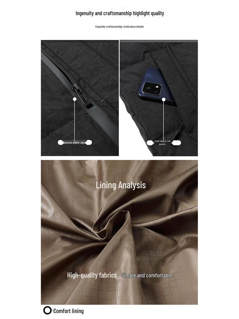 Herren Kapuzenjacke mit Baumwollfüllung: Lässiger, warmer, kurzer Wintermantel für Väter mittleren Alters, Neue Kollektion 2025