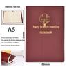Leather Cover Meeting Minutes Book - B5/A5 for Party Members & Class Notes