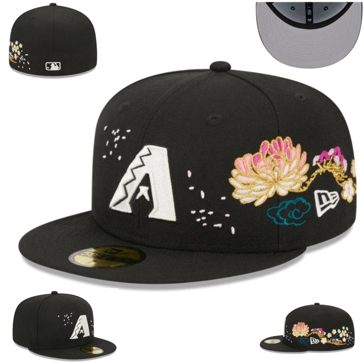 Arizona Diamondbacks 1 Side Embroidered Size Cap, Closed Cap, Baseball Cap, Sun Hat, Thorn 7