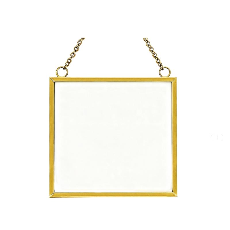 

Double Glass Pressed Flower Frames Floating Hanging Photo Frames Hanging Double Glass Frame with Chain Wall Decors