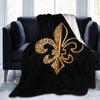 Iris pattern emblem design digital-printed polyester Bedroom velvet flannel cover blanket Fleece soft cover blankets for beds