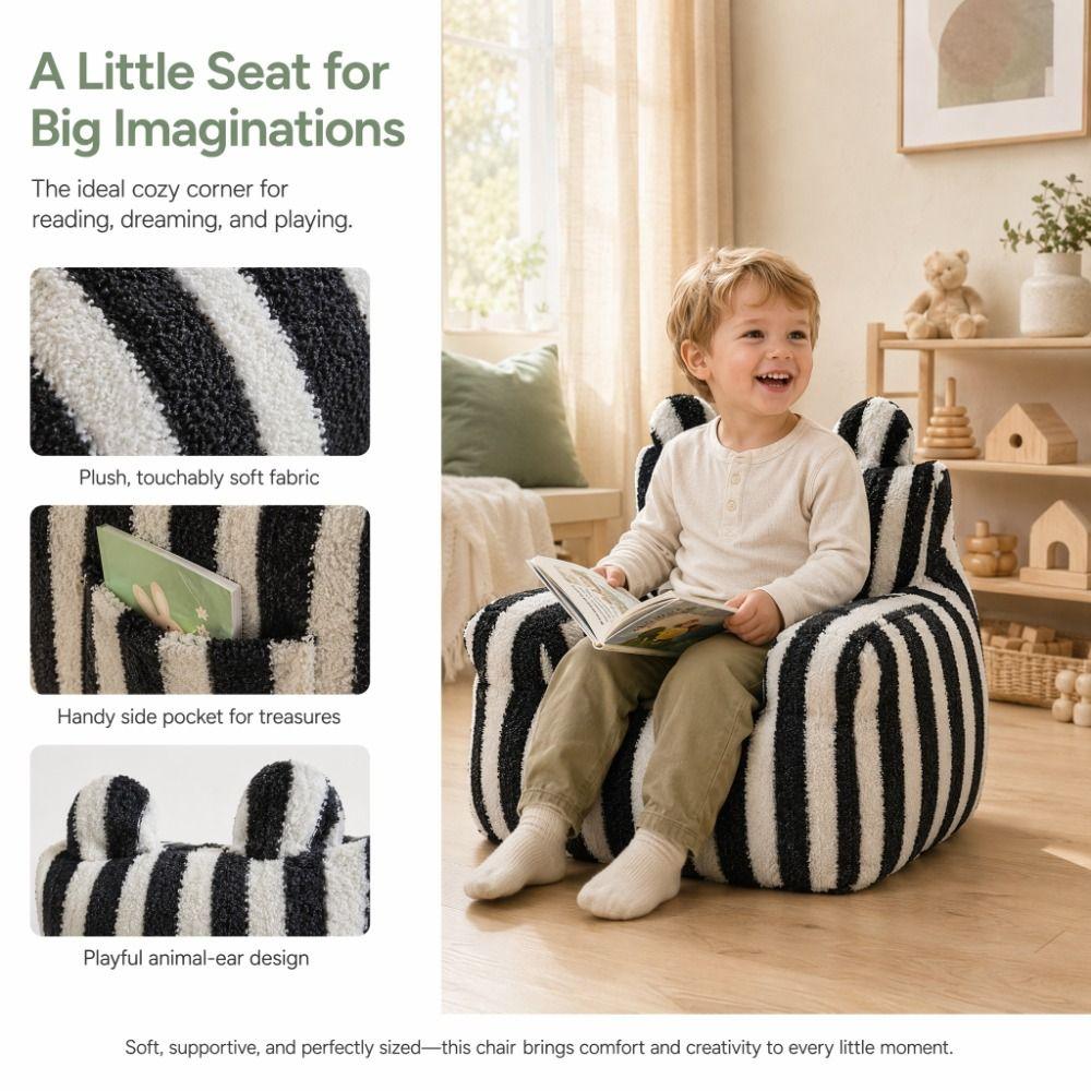 Weicher Stoff Fauler Sofa Bequemer Ergonomischer Kinder Sofa Stuhl Einfach Niedlich Flauschiger Sofa Wohnzimmer
