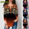 Women's Fashion Casual 3/4 Sleeves V Neck Blouses & Shirts