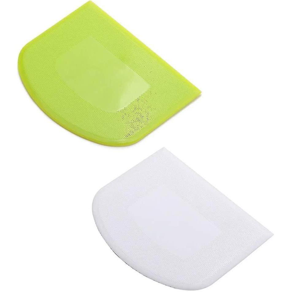 2 Pieces Dough Scraper Bowl Scraper Food-safe Plastic Dough Cutter Flexible Plastic Scraper