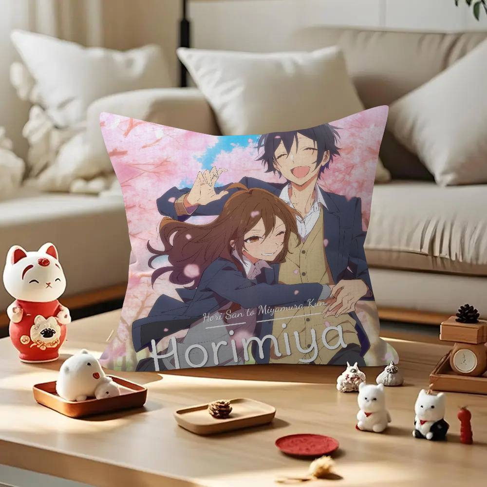 Hot japanese anime h-Horimiya  Pillow Cushion Cover Pillowcase Living Room Sofa Home Decor Customized