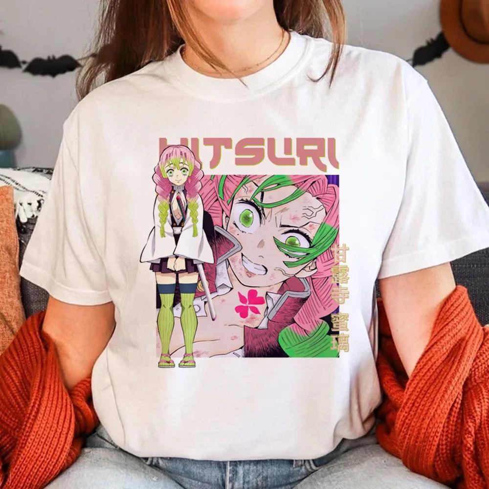 Anemi Mitsuri Print Women Short Sleeve Designer T-shirts Girl Funny Japanese Harajuku Clothes Y2k Top Women Clothes