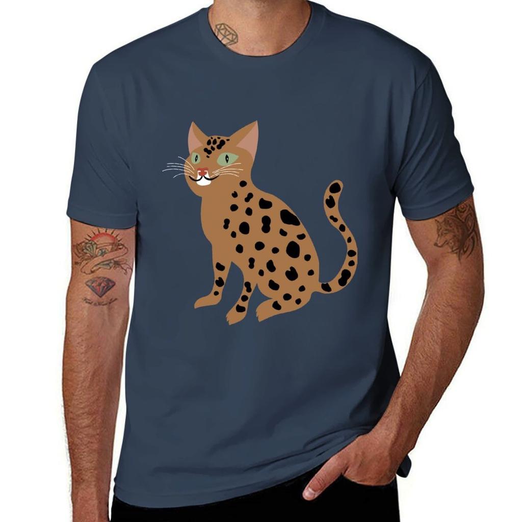 Bengal Cat Tshirt Functional Casual Short Sleeve Tee Tshirt