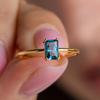 European and American New Fashionable Square Zircon Inlaid Luxury Personality Small and Versatile Women's Ring