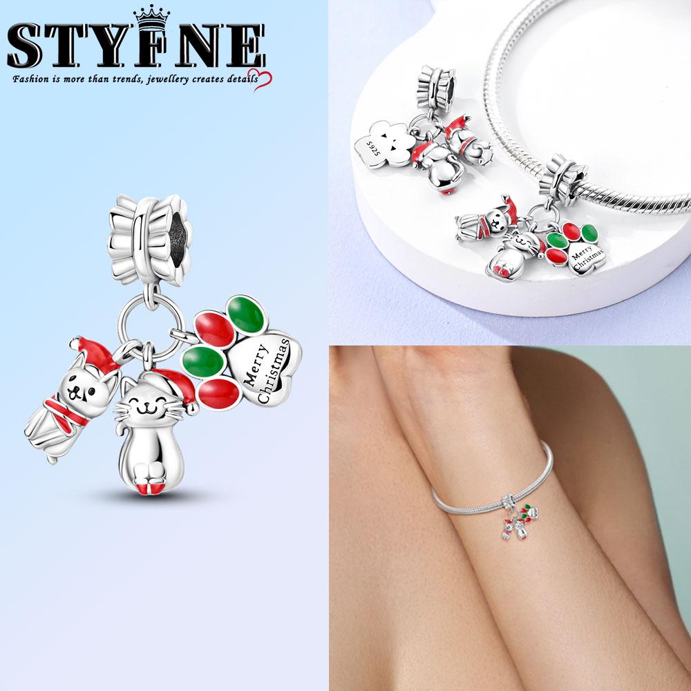 Copper Christmas Snowman Gingerbread Man Charms Beads Fit Original Bracelet Necklace Fine Jewelry Women Diy Gifts