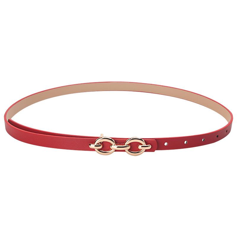 Women's Belt Alloy Buckle Versatile Dress Decoration Belt Niche Jeans Belt Pu Thin Belt