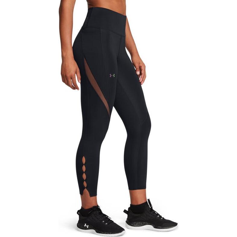 Under Armour Pantaloni sportivi da donna Vanish Elite con stampa logo, a vita alta, traspiranti, slim fit, comodi, neri 1386402-001