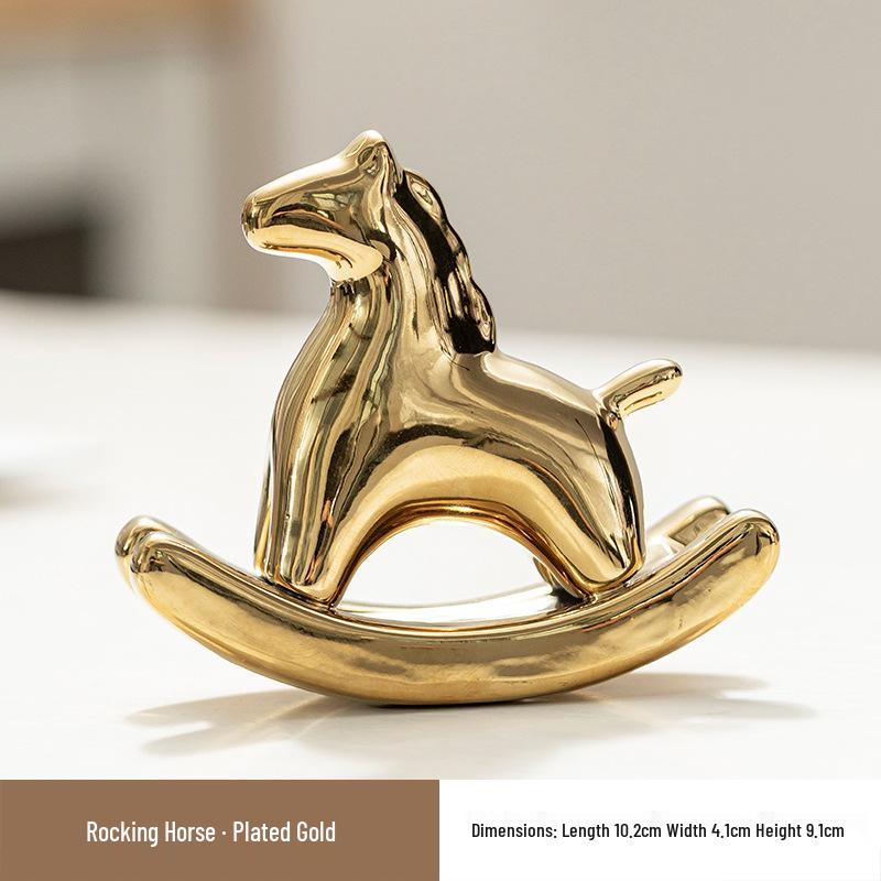 Ceramic Green Wobbly Horse Tea Pet Ornament for Home Decor