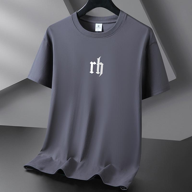 RH 10 Farben Reine Baumwolle Männer T-shirt Rundhals Kurzarm Lose Mans T-shirt S-6XL