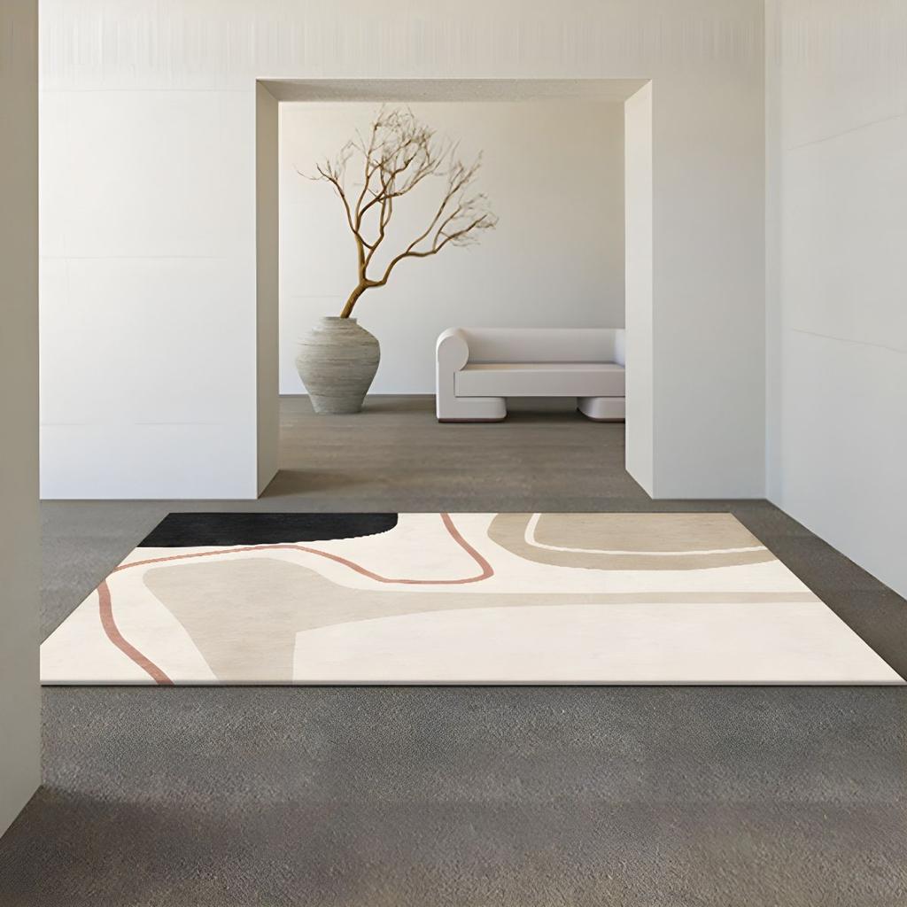 Living Room Carpet Wabi-Sabi Style Home Luxury Japanese Modern Minimalist Abstract Area Rug for Study, Coffee Table, Bedroom Bed