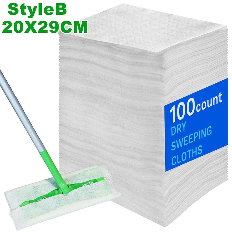 100PCS Disposable MicroFibre Electrostatic Floor Cloths Dust Removal Mop Paper Floor Cleaning Wipes for Flat Swivel Mop