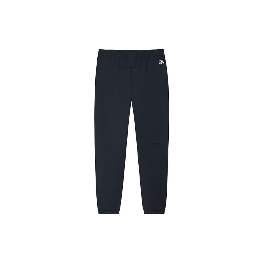 Anta Lifestyle Series Solid Color Mid-Rise Thin Cuff Knit Sports Pants Men bottoms Black 152428317-2