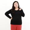 Große Größe 6XL Modal-T-Shirt mit langen Ärmeln, Damen-Herbst-T-Shirt mit Bodenbildung, O-Ausschnitt, lockere T-Shirts, einfarbig, Basic-T-Shirts, max. für 140 kg