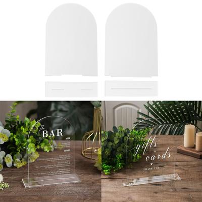 10pcs Acrylic Arch Sign with Stand Holder Blank Wedding Table Sign for Wedding Table Number Sign Bar DIY List Sign Decor