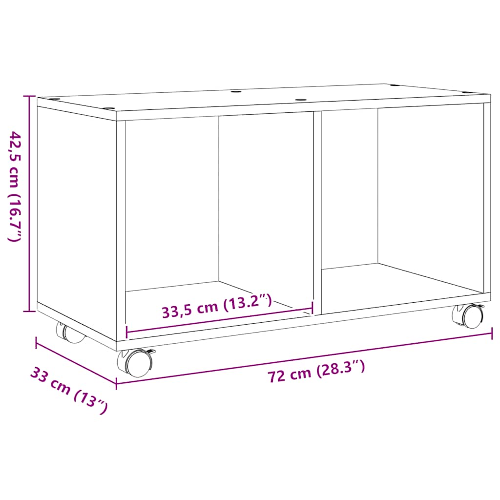 Rollschrank Für Wohnzimmer, Rollschrank Für Eckzeitschriftenbücher, 72x33x42,5 Cm
