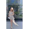 French Temperament Suspender Dress Fairy Seaside Vacation Women Irregular Ruffled Long