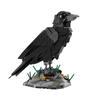 MOC Smart Crow Mattoncino Modello Uccello Intelligente Set di Assemblaggio DIY Base Rocciosa con Mattoncini Giocattolo per Bambini Collezione Regalo