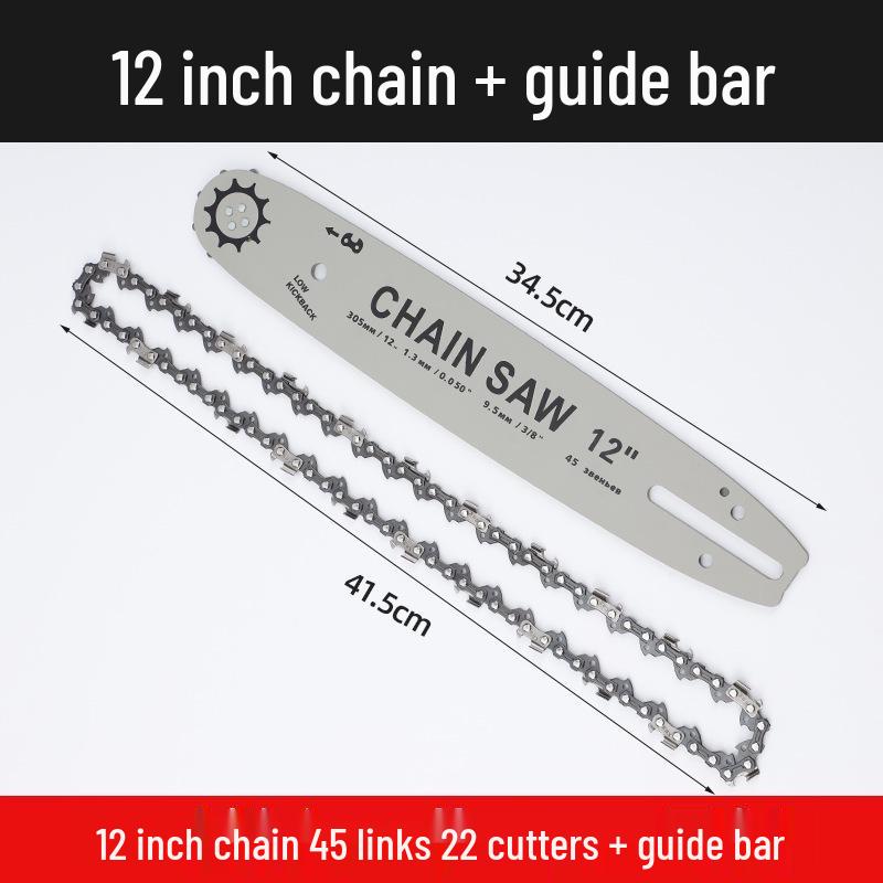 Universal Chainsaw Guide Bar & Chain: 4" & 16" for Gasoline & Lithium Electric Saws