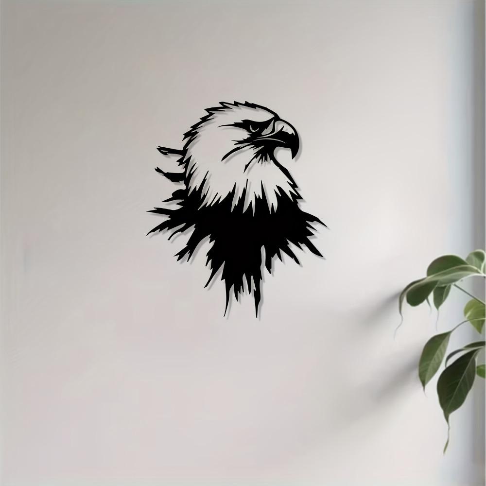 Modern Eagle Metal Wall Art, Large Soaring Bird Sculpture, Rust-Resistant Iron Statue for Living Room Garden Fence, Holiday Year Round Decor