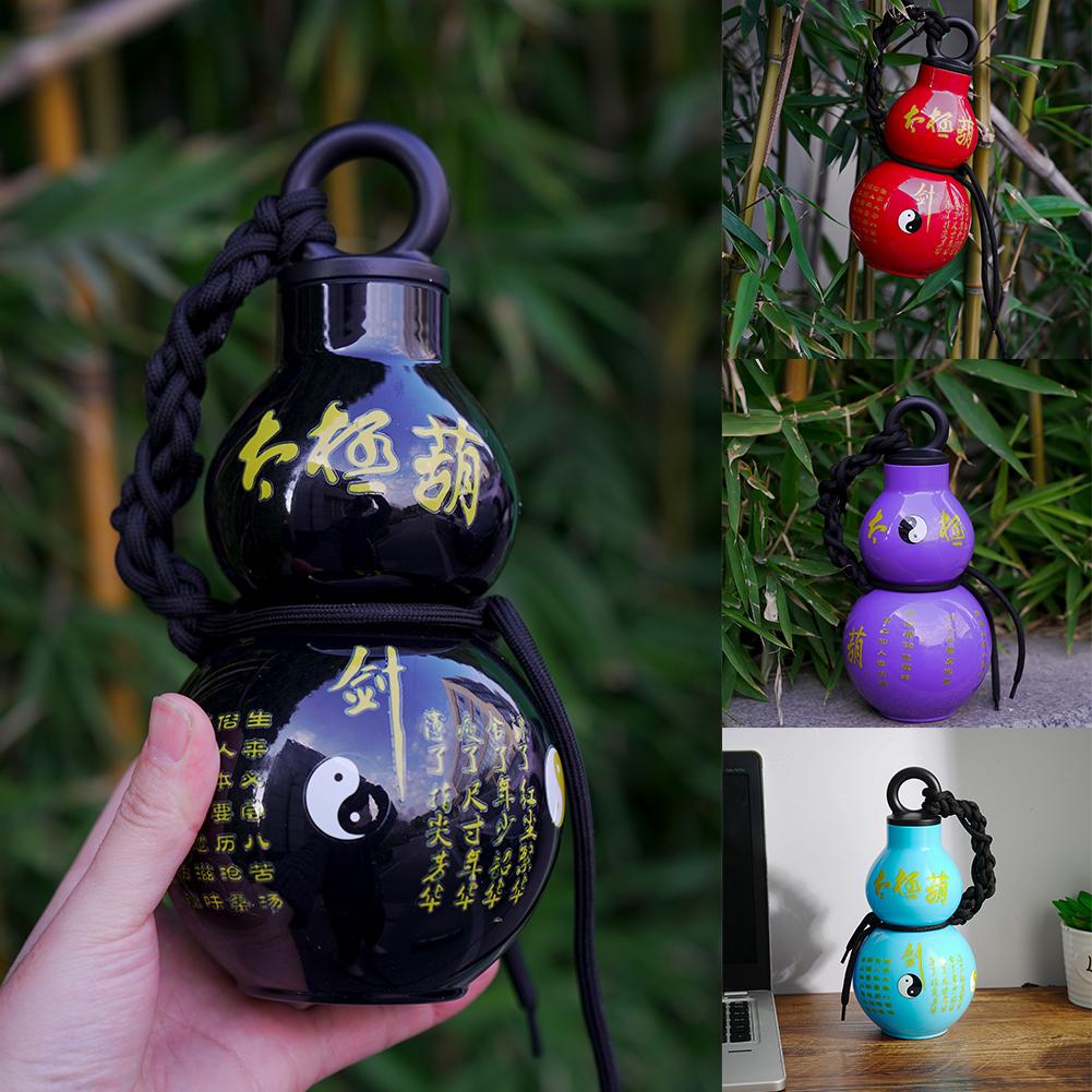 800ml Gourd Water Cup Food-grade Plastic New Creative Portable Outdoor Sports Kettle with a Sticker Game Role-Playing Decoration