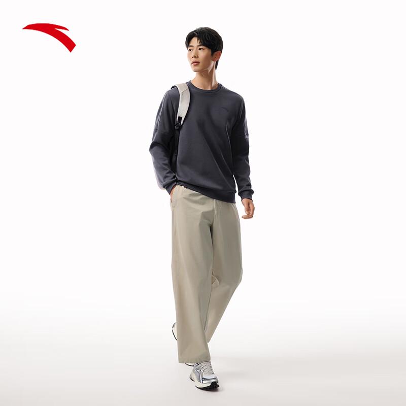 Anta Men's Plush Lined Round Neck Sweatshirt