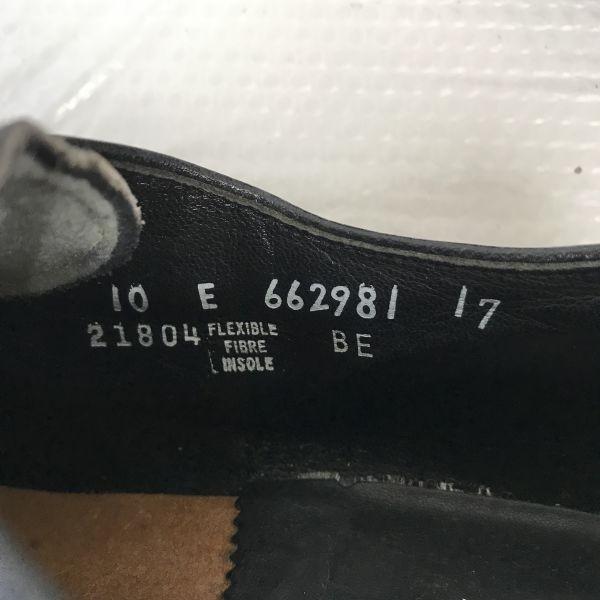 70er-80er Jahre? Vintage FLORSHEIM Filz Tan Leder Plain Toe 10E 27.5-28 Schwarz Schuhe Business(GEBRAUCHT)