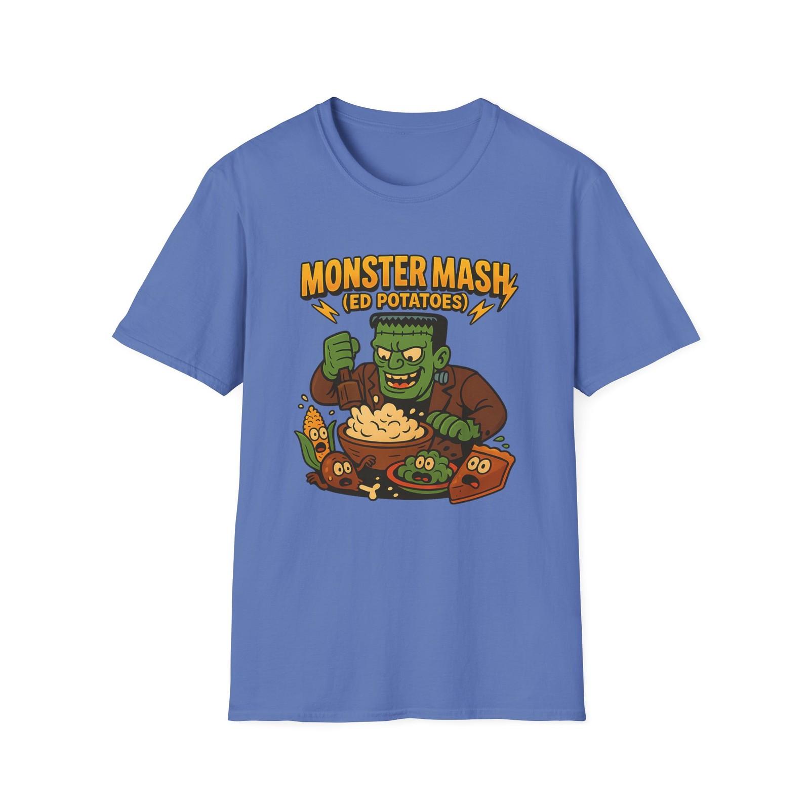 Unisex Softstyle T-Shirt Mens Womens Tees Top Monster Mashed Potatoe Funny Frankenstein Thanksgiving S