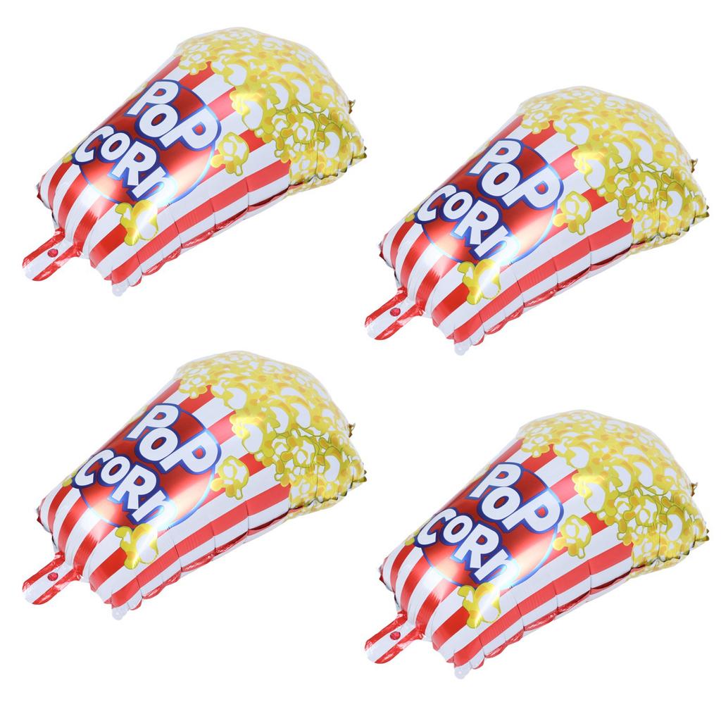 10pcs Popcorn Party Balloons Reusable Movie Theme Party Decoration Balloons Aluminum Foil Portable