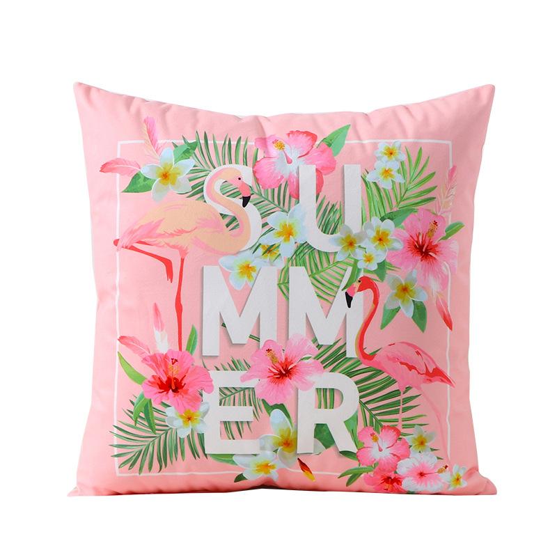 Flamingo Pillow Cushion Ins Wind Velvet Pillow Waist and Back Cushion Printed Square Pillow