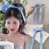 Ballet Style Blue 3D Bow Ribbon Hair Clip for Girls and Women