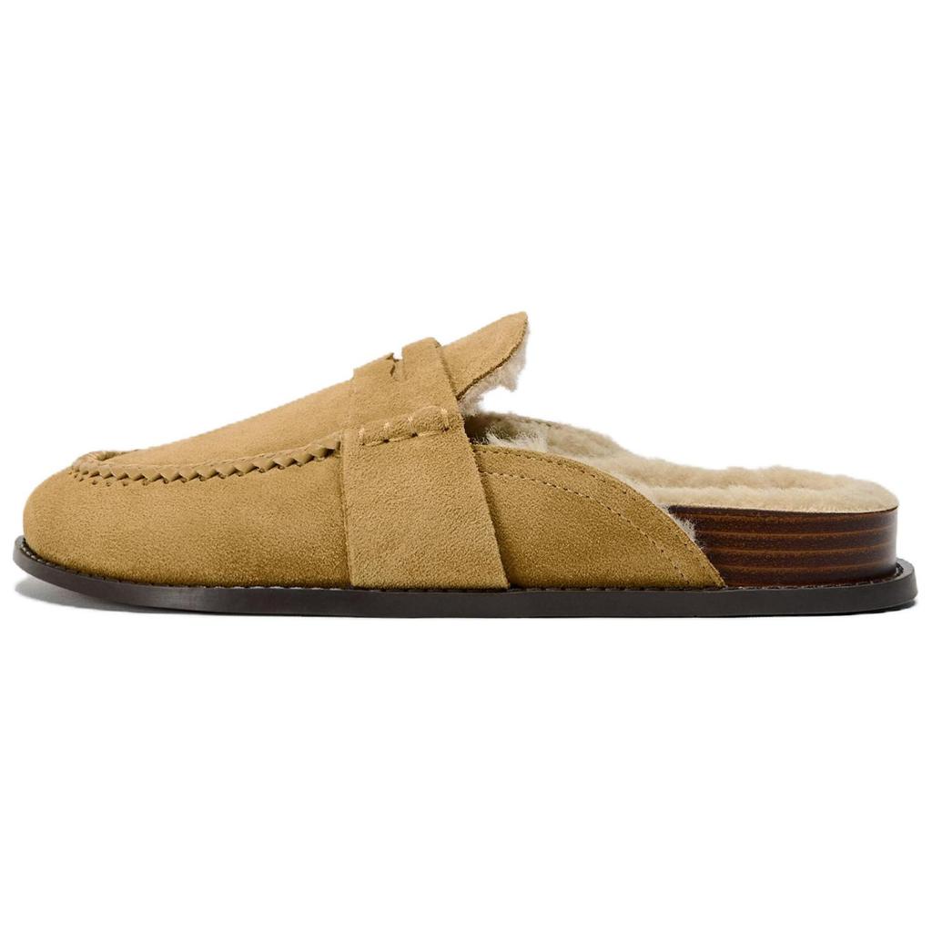 Zara Comfortable Versatile Non-Slip Open-Toe Slippers Women Slippers Beige 12549410105