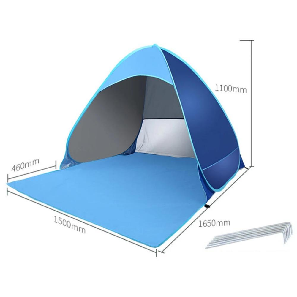 Schnelles automatisches Strandzelt, Outdoor-Strandschatten-Sonnenschutzzelt, UPF50+, tragbares Stranddach für Camping-Angeln