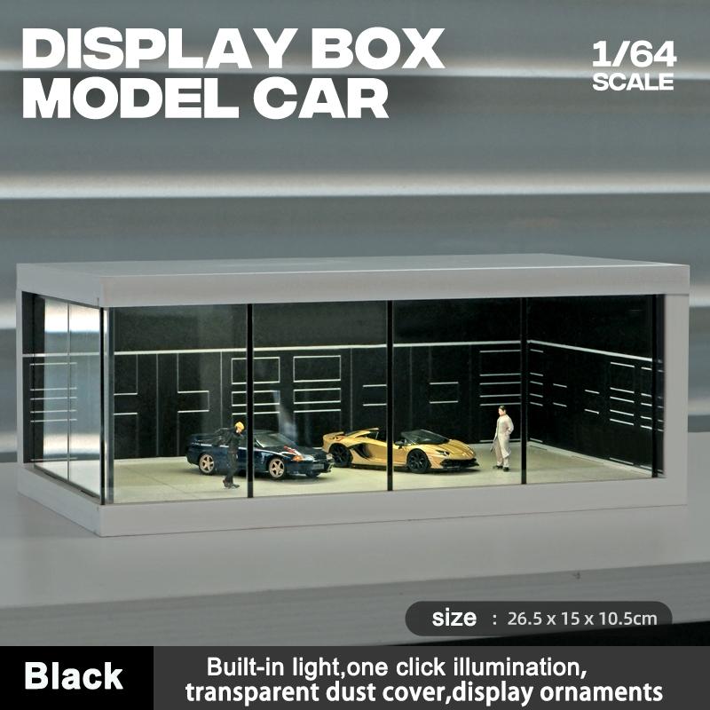 1/64 Modell Parkplatz Auto Parkplatz Mit Lichtern Simulierte Dekorationsszene (Figuren und Autos nicht enthalten)