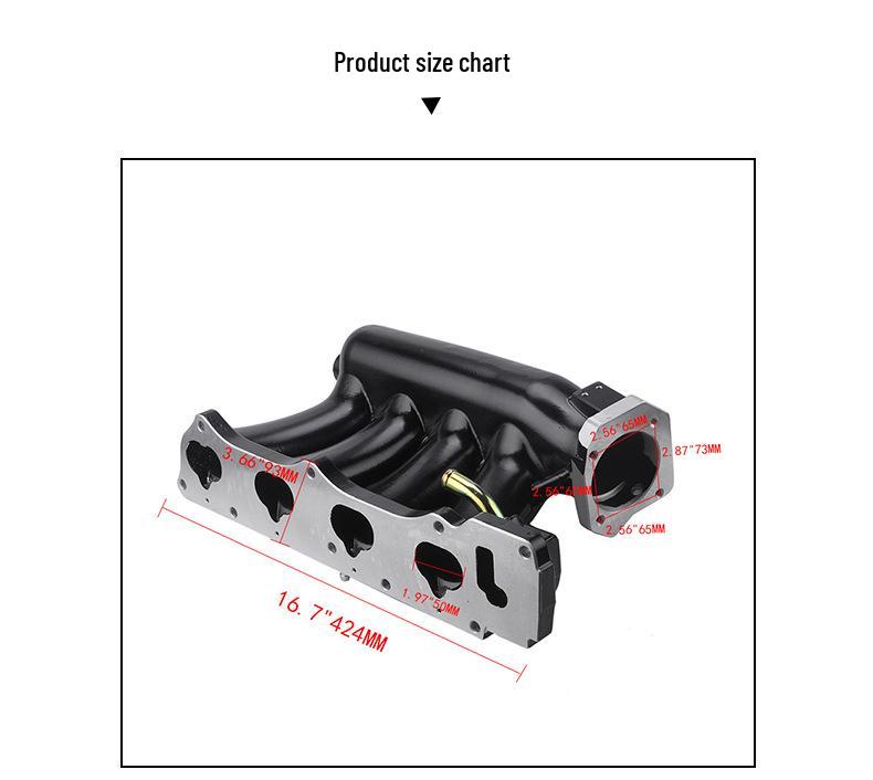 Sací potrubí a škrticí klapka pro 06-11 Honda Civic Si K20Z FN2 (Senzor není součástí dodávky)