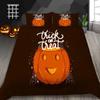 Halloween King Queen Duvet Cover Kawaii Cartoon Skull Bedding Set Kids Boys Orange Pumpkin Skeleton 2/3pcs Polyester Quilt Cover