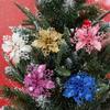 Artifical Glitter Home Xmas Ornaments Fake Flowers Christmas Tree Decorations Christmas Flowers
