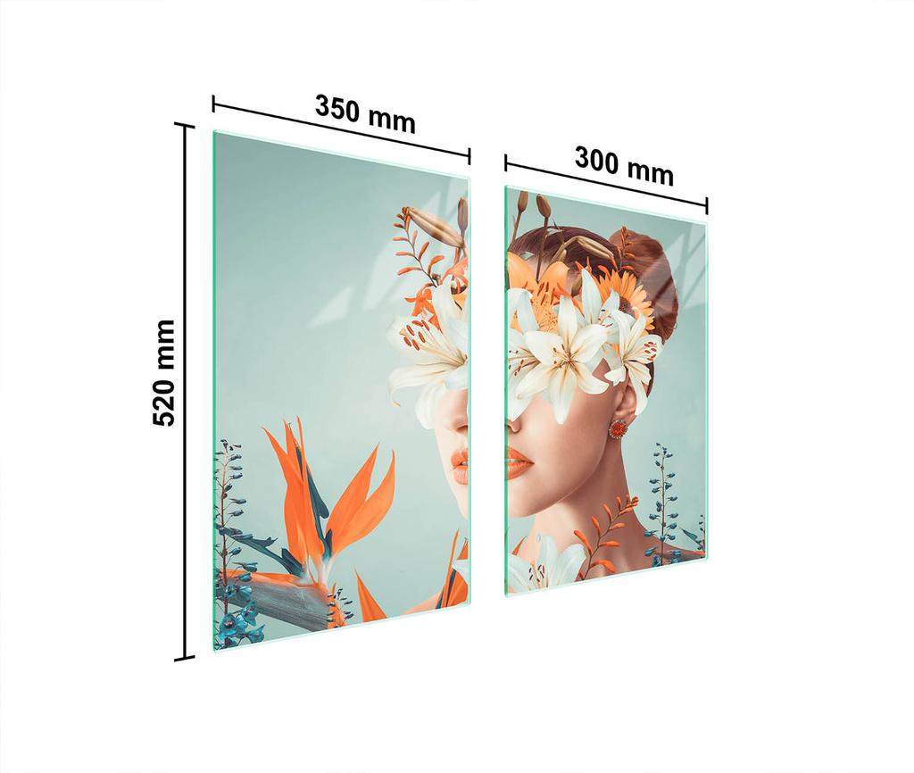 SZKLANA PŁYTA OCHRONNA DO KUCHNI 65x52 KOBIETA