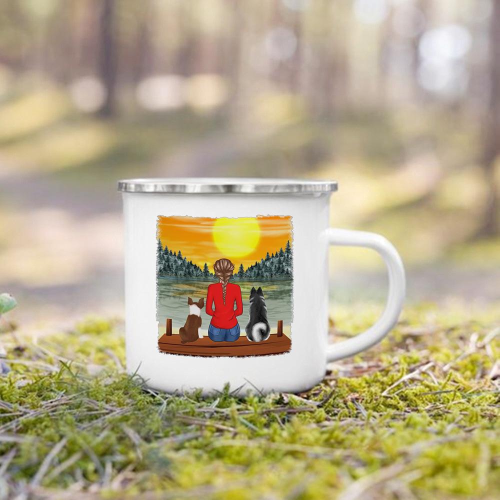 Personalized Name Enamel Mug Custom Dog Lovers Gift for Dog Mom Dog Parents Tea Cup Drink Tea Milk Mugs Festive Best Gifts