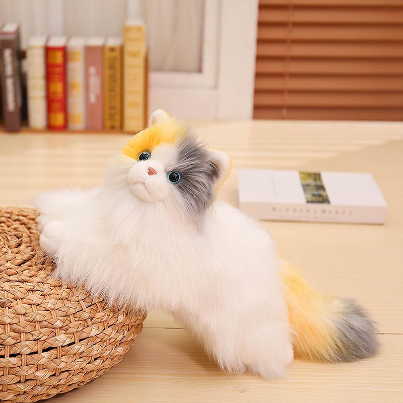 50CM Simulated Ragdoll Cat Plush Toys Soft Stuffed Doll Fluffy Lying Siamese Cat Calico Cat Doll Lovely Pet Accompany Gifts