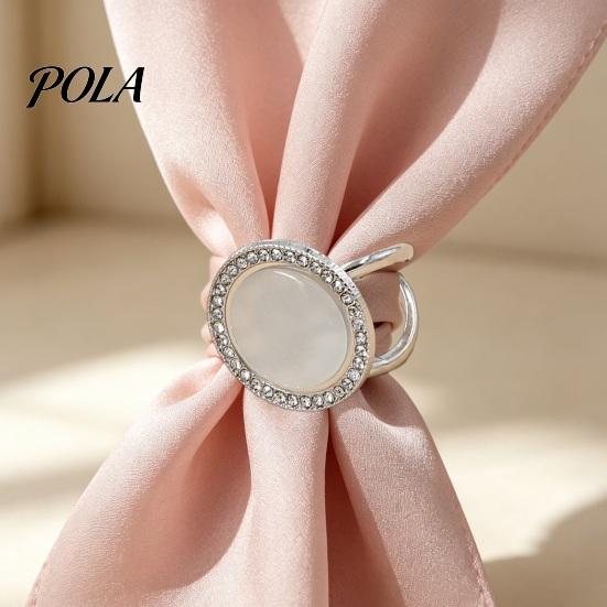 Rhinestone Scarf Ring Round Ring, Sparkling Slide Decorative Clip Holder for Women Neckerchiefs Silk Scarves Shawls Shirts Lightweight
